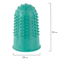 Rubber finger cots with holes, SET 10 pcs., Diameter 18 mm, green, STAFF "EVERYDAY"