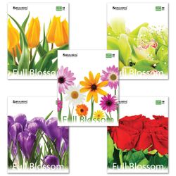 BRAUBERG / Notebook A5, 48 sh., ECO, cage, cardboard cover, FLOWERS 2/10 pcs.