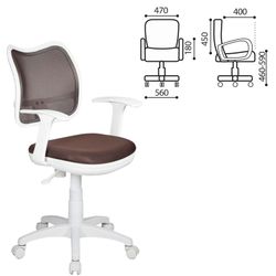 Chair CH-W797 / BR with armrests, brown, plastic white