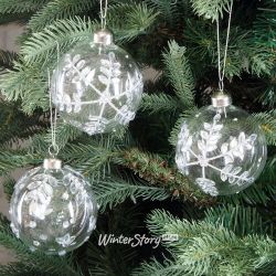Kaemingk / Set of glass balls Cristalline 8 cm, 3 pcs