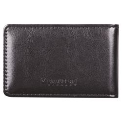 BRAUBERG / Single row business card holder "Imperial", for 20 cards, smooth leather, black
