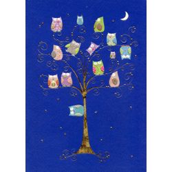 TURNOWSKY / Postcard "Owls on a tree at night"