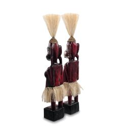 Decor and Gift / Wooden figurine "Asmat red" 33 cm