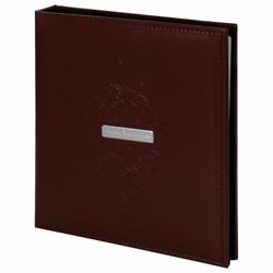 Photo album BRAUBERG "Alpha" 20 magnetic sheets, 23x28 cm, smooth leather, brown