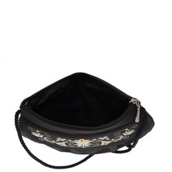 Торжокские золотошвеи / Handmade black shoulder bag "Bindweed"