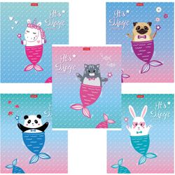 HATBER / Notebook 18 y. cage, foil, "Almost a little mermaid" / 20 pcs.