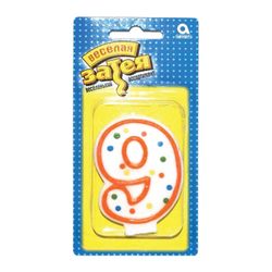 FUNNY ZATEYA / Celebratory candle number "9" 7.6 cm high