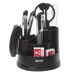 Stationery set BRAUBERG "Rhapsody", 10 items, rotating design, black