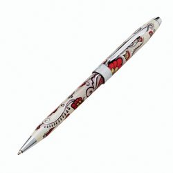 Ballpoint pen gift CROSS Botanica "Red Hummingbird", lacquer, brass, chrome, black