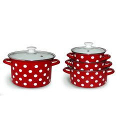 Set of tableware "White dots 5-1 Suite" for cooking