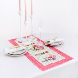 Этель / Path on the table Tulips 30x70 cm, 100% cotton, twill 190 g / m2