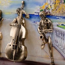 Золотая антилопа / Painting "Trio" hand-drawn on onyx