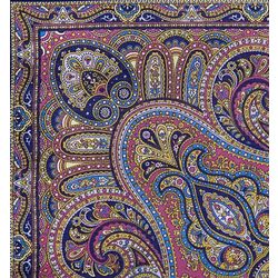 Павловопосадский платок / Oriental Kaleidoscope scarf with silk fringe