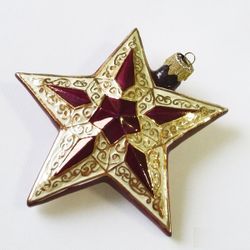 Лефортовский фарфор / Lefortovo porcelain / Christmas tree toy "Star" in gold color