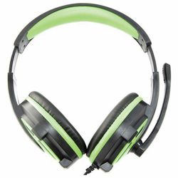 DEFENDER / Headphones with microphone (headset) Warhead G-300, wired, 2.5 m, with headband, black with green