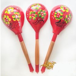 Хохлома Оптом / Wooden dining spoon "Krasnushka" 10 pieces