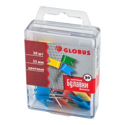 Pins, boxes of 30 pieces colored