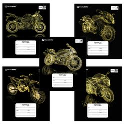 BRAUBERG / Notebook 18 y., Line, cardboard cover, 3D-MOTORBIKE / 20 pcs.