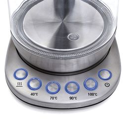 KETTLE KITFORT CT-616, 1.5 litres, 2200w, closed heating element, 4 heating modes, glass, silver
