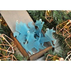 Ленивые Бобры / Lazy Beavers / Set of blue Christmas tree decorations "Miracles inside" in a gift box
