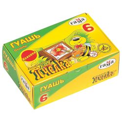 GAMMA / Gouache "Bee" 6 colors of 20 ml, without brush, cardboard package