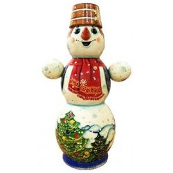Мастерская подарков / Gift workshop / Bar for 0.5 l bottle. , Snowman with Christmas trees