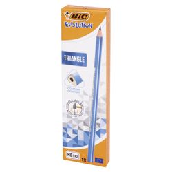 Карандаш чернографитный BIC, 1 шт., "Evolution Triangle", HB, трехгранный, без резинки, корпус синий, заточенный
