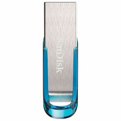 SANDISK / 32 GB Ultra Flair USB 3.0 Flash Drive Metal. housing, silver / blue, SDCZ73-032G-G46B