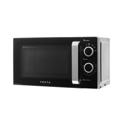VEKTA MS720ATB microwave oven, 20 litre volume, 700 watt power, mechanical control, timer, black