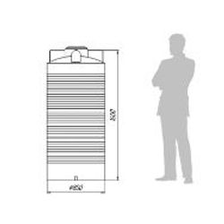 Plastic tank 750 l for technical liquids vertical cylindrical