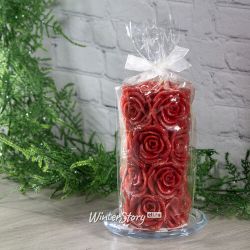 Kaemingk / Decorative candle Rosabella 14 * 7 cm burgundy
