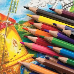 Crayons GAMMA "Classical", 24 colors, sharpened, hex, master carton