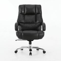 BRABIX PREMIUM "Bomer HD-007" armchair, 250 kg, recycled leather, chrome, black