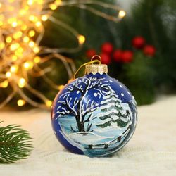 Evis / Christmas ball "Rustic winter nights", d-8 cm