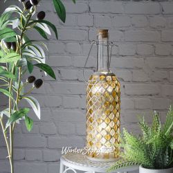 Kaemingk / Greek Caramel bottle lamp 30 cm battery operated, glass
