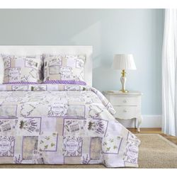Этель / Bed linen 1,5 bd. Lavender 143 × 215 cm, 150 × 214 cm, 70 × 70 cm - 2 pcs., 100% cotton, coarse calico 125 g / m²