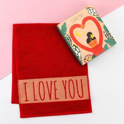 Этель / Toalha turca "Eu te amo" 30x70 cm, 100% algodão, 370g / m2