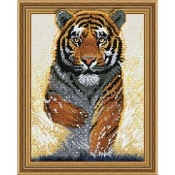 Опт-картина / 3D Diamantmosaik 40x50, runde Strasssteine Laufender Jäger