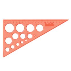 Plastic triangle, angle 30, 19 cm, BRAUBERG, with circles, transparent, neon, assorted