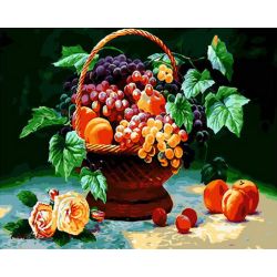 Опт-картина / Painting by numbers 40x50 Fruit basket