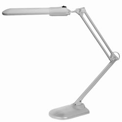 TransVit / Lampe à poser "Delta +", sur pied, fluorescent, 11 W, gris, hauteur 70 cm, 2G7