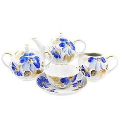 Дулёвский фарфор / Tea service "Tulip. Blue flower", 15 items