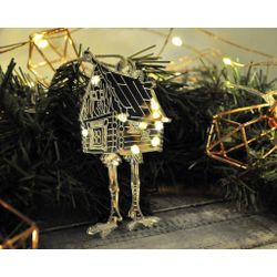 Ленивые Бобры / Lazy Beavers / Mirrored Christmas tree toy "Hut on chicken legs"