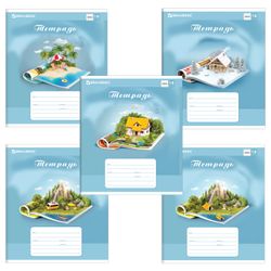 BRAUBERG / Notebook 18 y., Cage, cardboard cover, WORLD IN BOOK / 20 pcs.