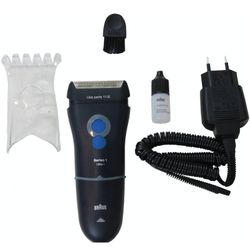 BRAUN 130s-1 electric razor, net, trimmer, underwater cleaning, brush, black/blue