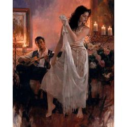 Опт-картина / Painting by numbers 40x50 Dance by candlelight