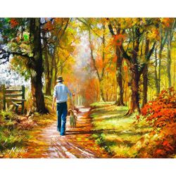 Опт-картина / Painting by numbers 40x50 On a walk with a friend