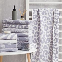 Этель / Terry cinza leopardo, 50x90 cm, 100% chl, veludo, 420 g / m2