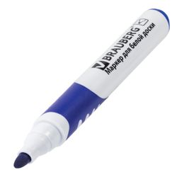 Marker for whiteboard BRAUBERG SOFT, BLUE, rubber insert, round tip, 5 mm