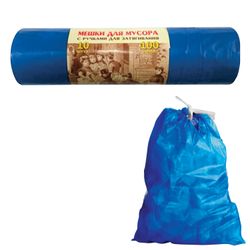 CONCEPT OF HOUSEHOLD / VITALUX / Garbage bags 100 l, ties, blue, 10 pcs per roll, LDPE, 40 microns, 84x67 cm